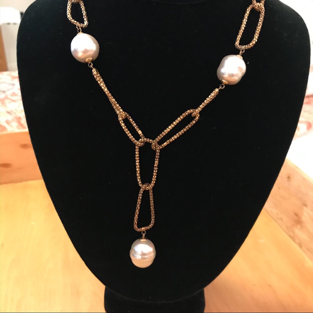Pearl + Gold Chain Necklace